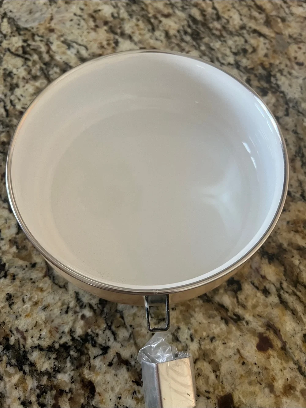 Ginger and Cream Small Skillet with black Handle - Porcelain Interior - NWT